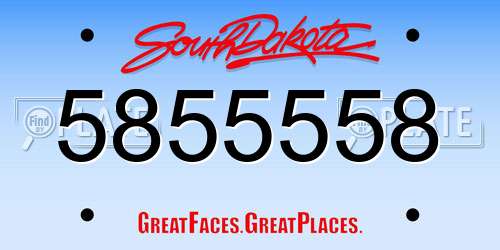 5855558 South Dakota License Plate