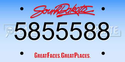 5855588 South Dakota License Plate