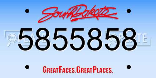 5855858 South Dakota License Plate