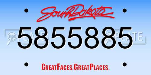 5855885 South Dakota License Plate