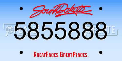 5855888 South Dakota License Plate