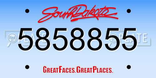 5858855 South Dakota License Plate