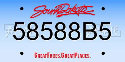 58588B5 South Dakota License Plate