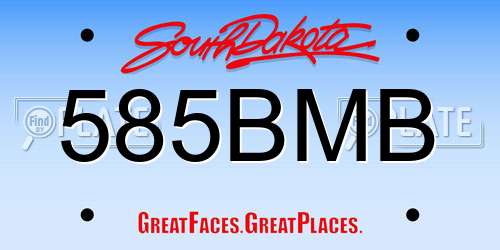 585BMB South Dakota License Plate