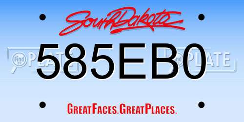 585EB0 South Dakota License Plate
