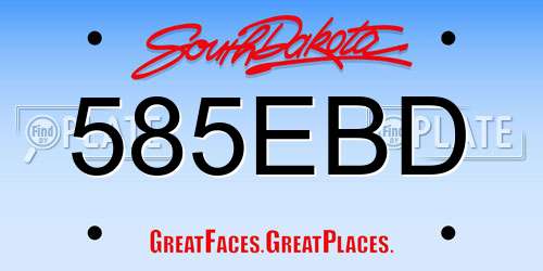 585EBD South Dakota License Plate