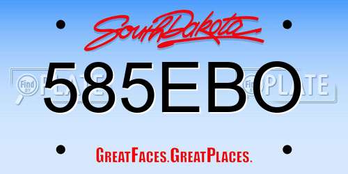 585EBO South Dakota License Plate