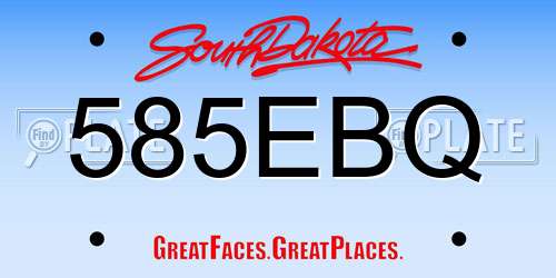 585EBQ South Dakota License Plate