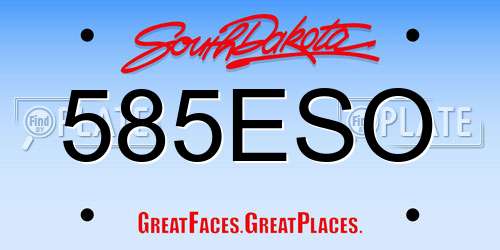585ESO South Dakota License Plate