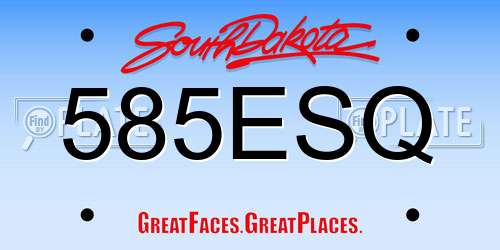 585ESQ South Dakota License Plate