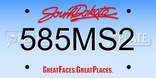 585MS2 South Dakota License Plate