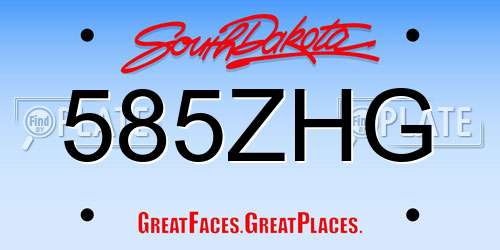 585ZHG South Dakota License Plate