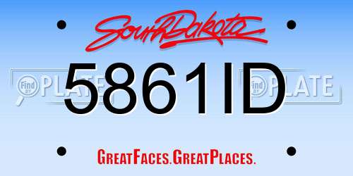5861ID South Dakota License Plate