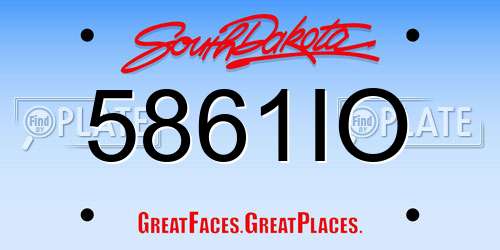 5861IO South Dakota License Plate