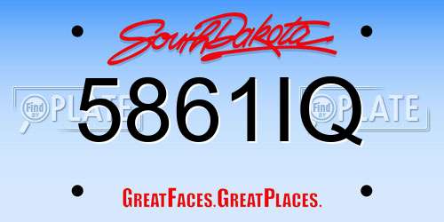 5861IQ South Dakota License Plate