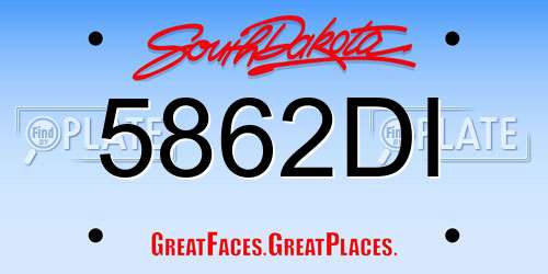 5862DI South Dakota License Plate