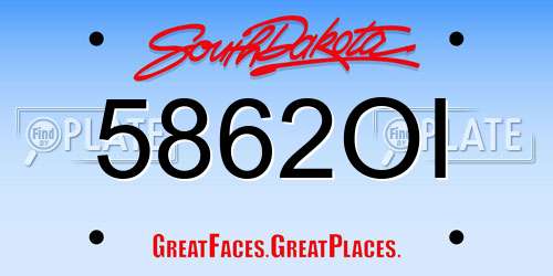 5862OI South Dakota License Plate