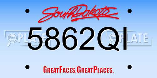 5862QI South Dakota License Plate