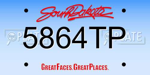 5864TP South Dakota License Plate