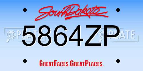 5864ZP South Dakota License Plate