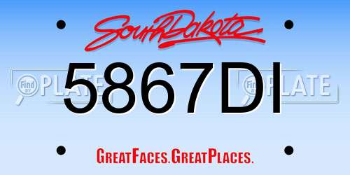 5867DI South Dakota License Plate