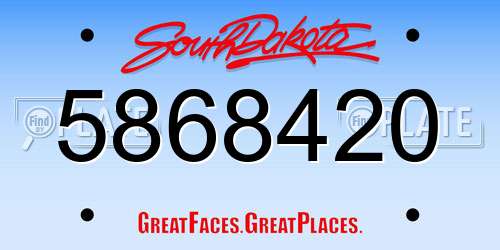 5868420 South Dakota License Plate