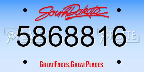 5868816 South Dakota License Plate