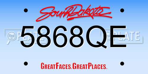 5868QE South Dakota License Plate