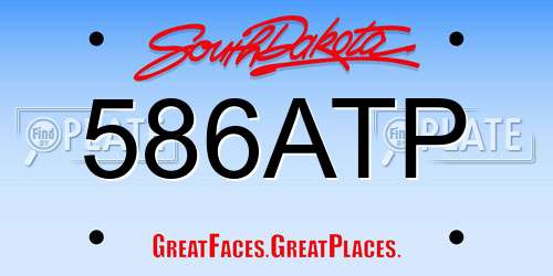 586ATP South Dakota License Plate
