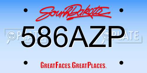 586AZP South Dakota License Plate