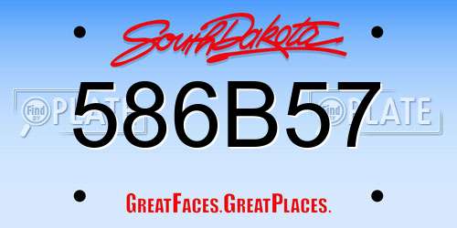586B57 South Dakota License Plate