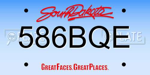 586BQE South Dakota License Plate
