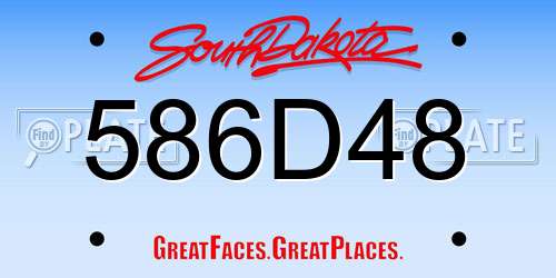 586D48 South Dakota License Plate