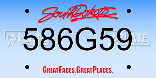 586G59 South Dakota License Plate