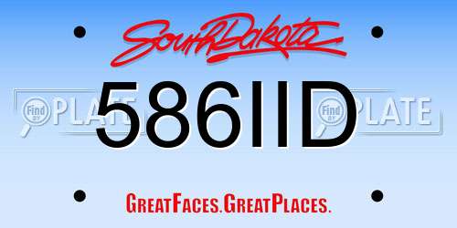586IID South Dakota License Plate