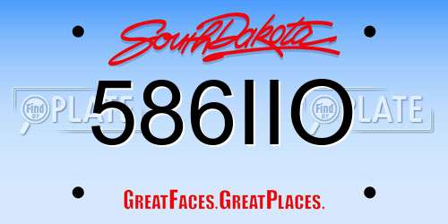 586IIO South Dakota License Plate