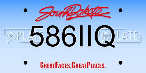 586IIQ South Dakota License Plate