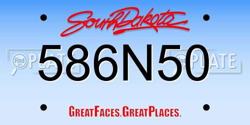 586N50 South Dakota License Plate