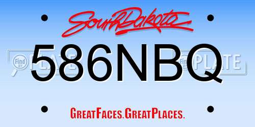 586NBQ South Dakota License Plate