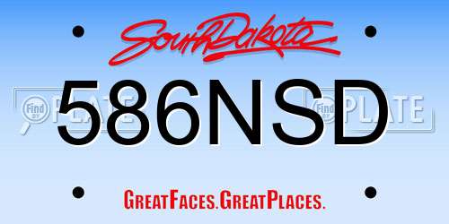 586NSD South Dakota License Plate