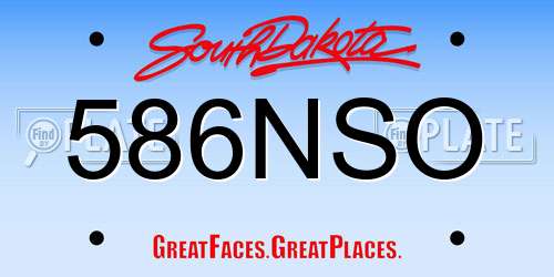 586NSO South Dakota License Plate