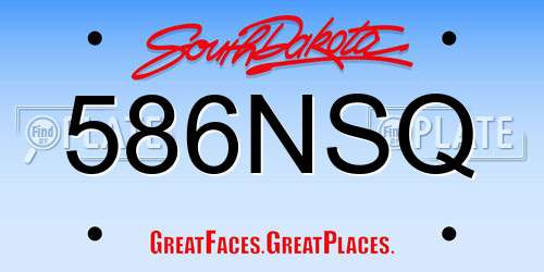 586NSQ South Dakota License Plate