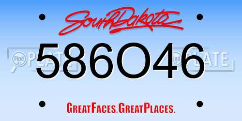 586O46 South Dakota License Plate