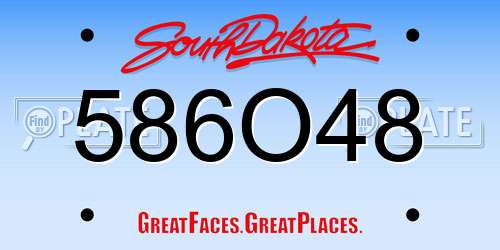 586O48 South Dakota License Plate