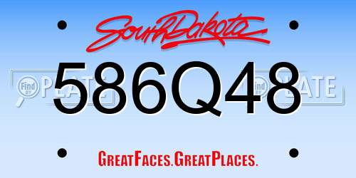 586Q48 South Dakota License Plate