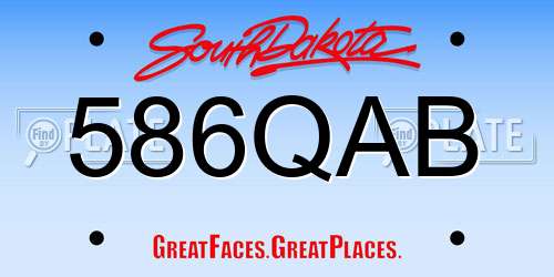 586QAB South Dakota License Plate
