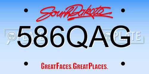 586QAG South Dakota License Plate