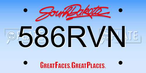 586RVN South Dakota License Plate