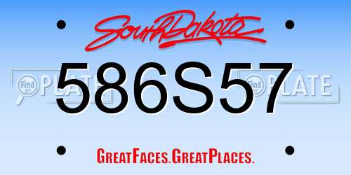 586S57 South Dakota License Plate