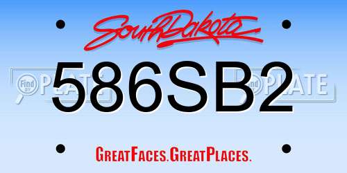 586SB2 South Dakota License Plate